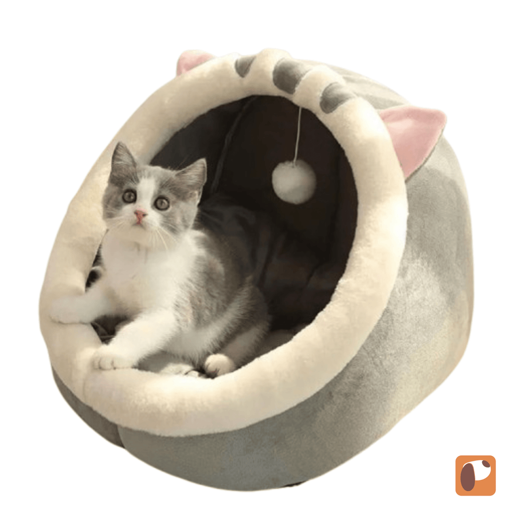Cama toca para gatos em tecido macio com design aconchegante para descanso felino
