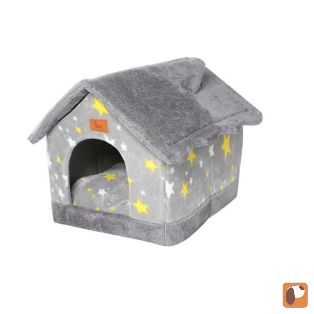 Casinha para pet até 4kg em formato estrela com tecido macio e acolchoado para conforto