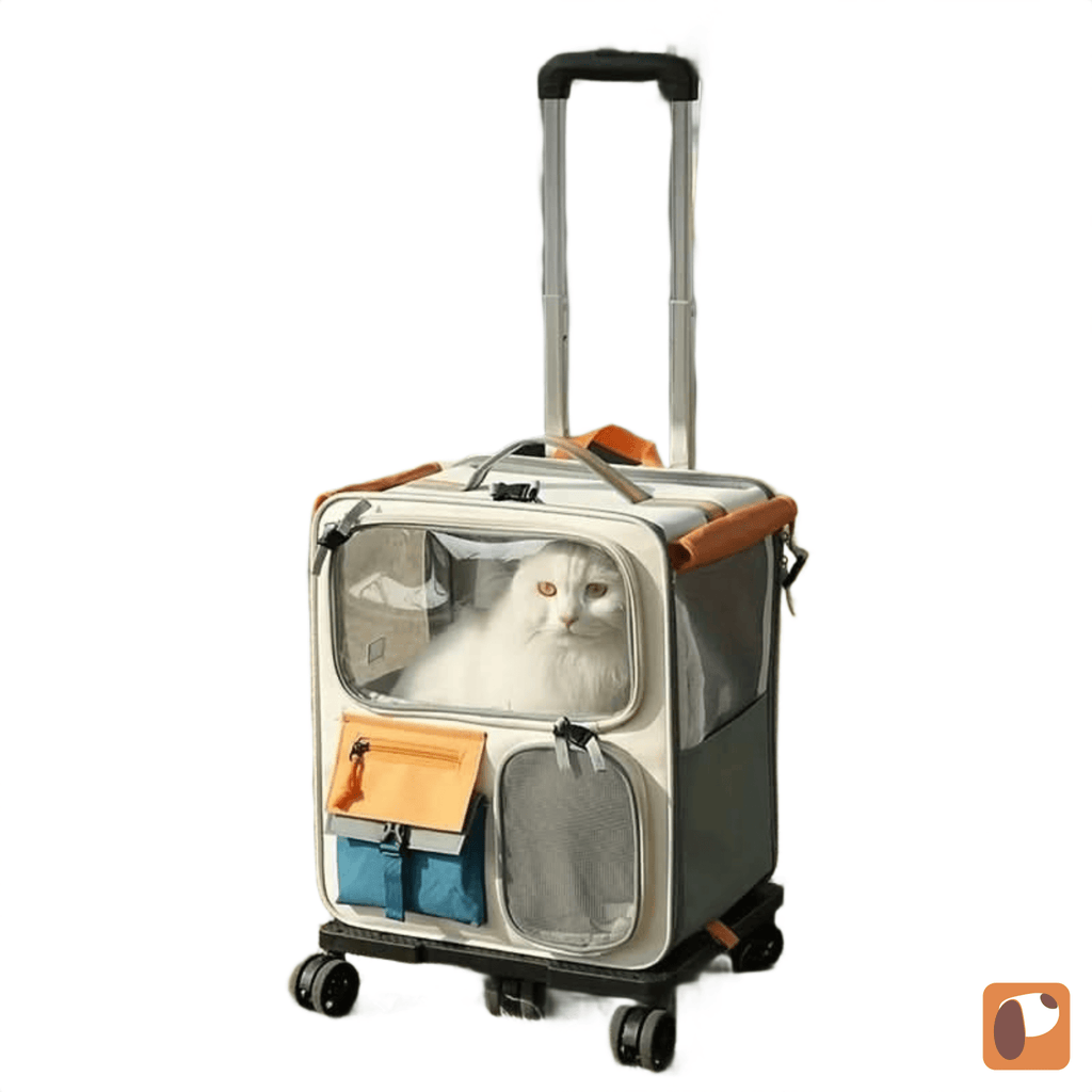 Mala de transporte 3 em 1 para pets com rodinhas preta para facilitar mobilidade