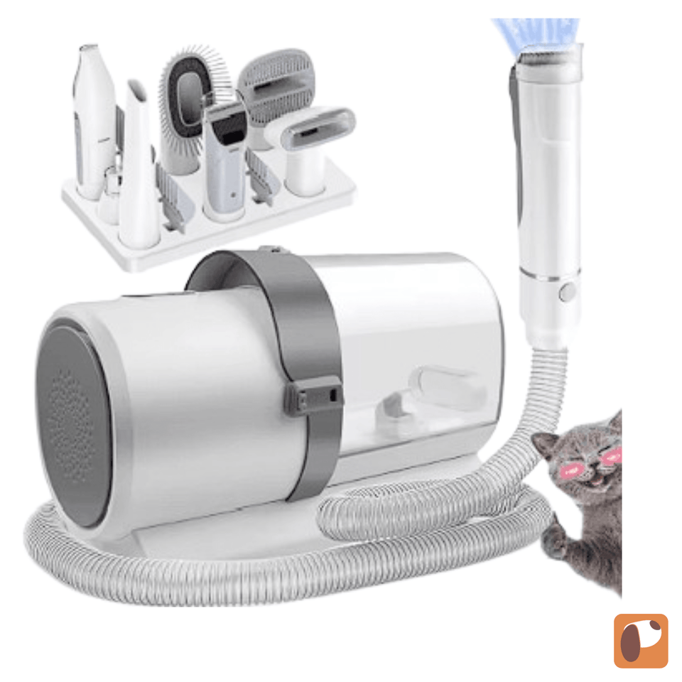 Aspirador 7 em 1 para pets com design compacto e multifuncional para tosa e limpeza eficiente