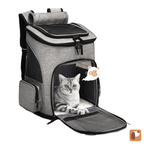 Bolsa de transporte para gatos expansível com design confortável para viagens seguras e práticas