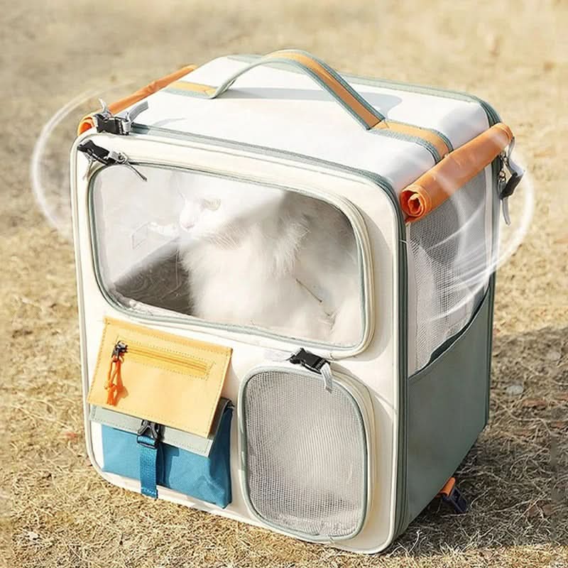 Mala de transporte 3 em 1 para pets com rodinhas com ventilação lateral para conforto