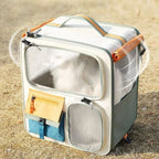 Mala de transporte 3 em 1 para pets com rodinhas com ventilação lateral para conforto