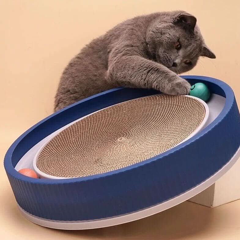 Arranhador para gatos Madrupet com bolinhas giratórias, design resistente e divertido para pets