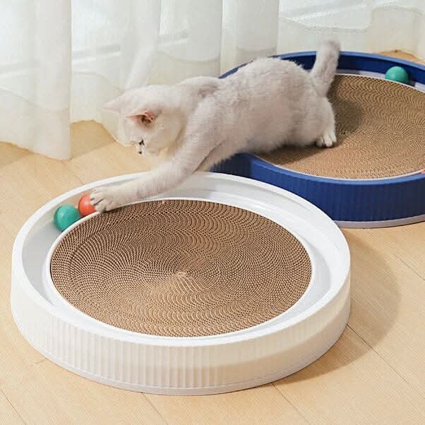 Embalagem do arranhador para gatos com bolinhas giratórias, pronta para venda na Madrupet