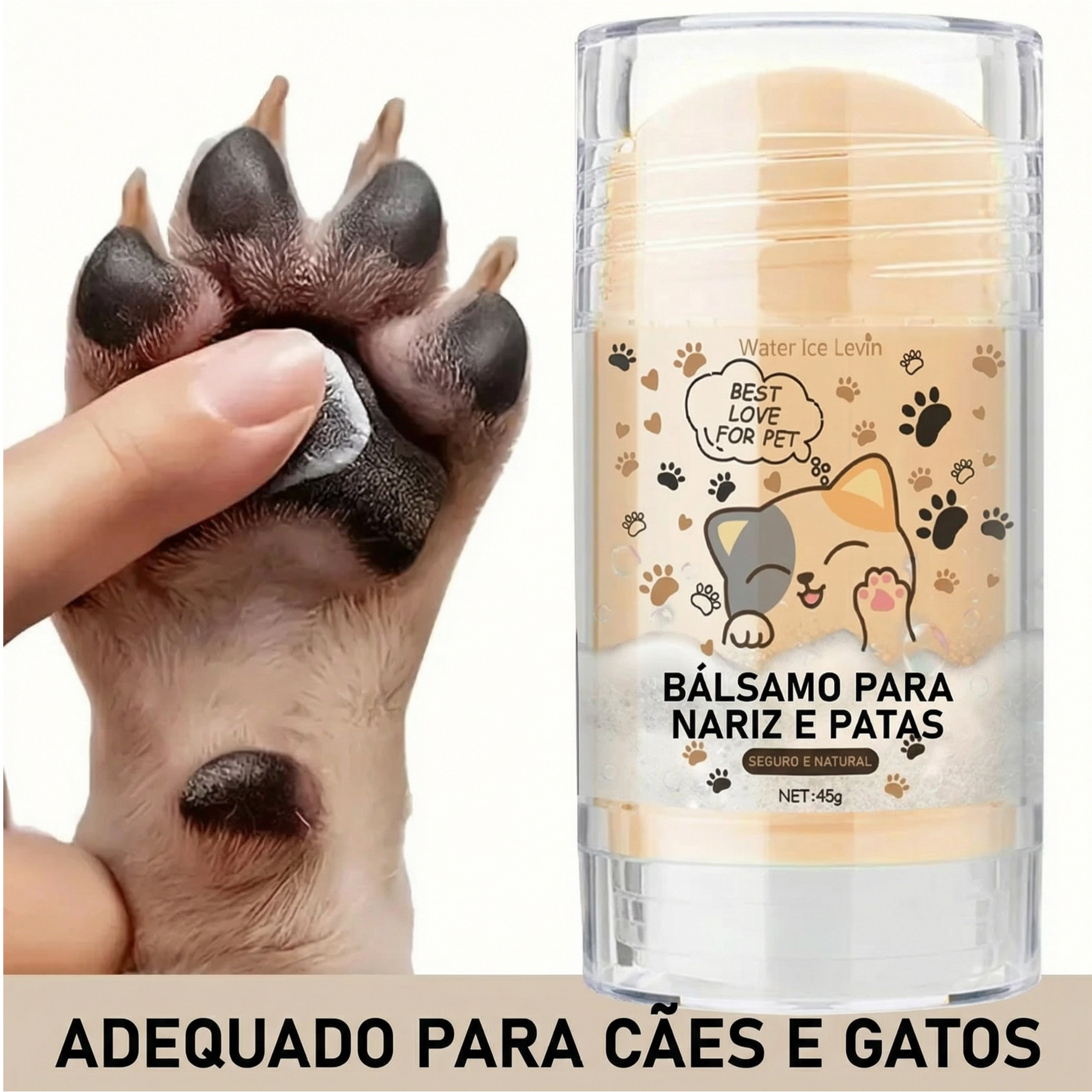 Bálsamo hidratante para patas e focinho de cães e gatos com proteção e hidratação profunda
