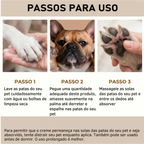 Detalhe do tubo do bálsamo para patas e focinho com textura cremosa e fácil aplicação