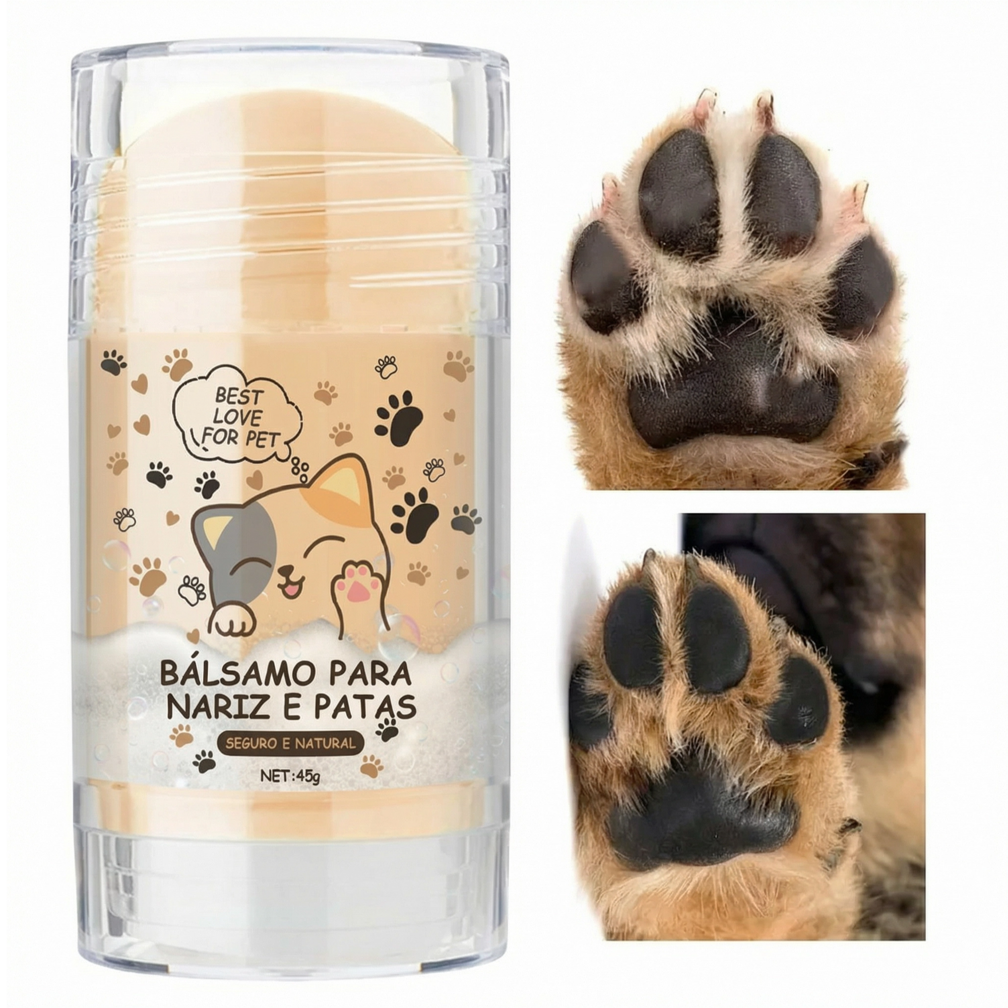 Gato com patas cuidadas após uso do bálsamo hidratante para patas e focinho Madrupet