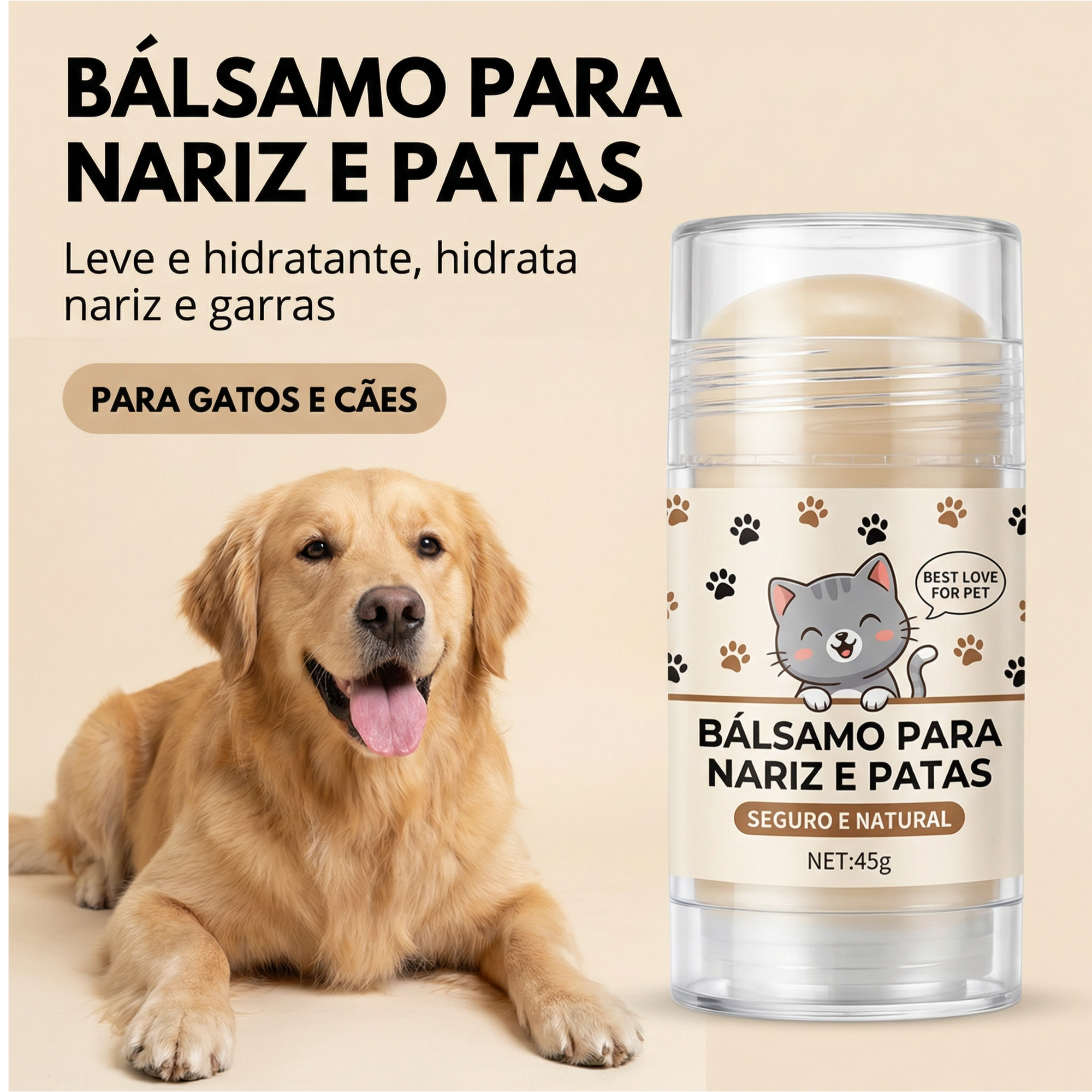 Linha Madrupet de bálsamo hidratante para patas e focinho disponível em diferentes tamanhos