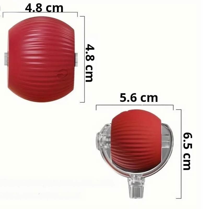 Bolinha interativa para gatos em superfície de madeira com luzes acesas