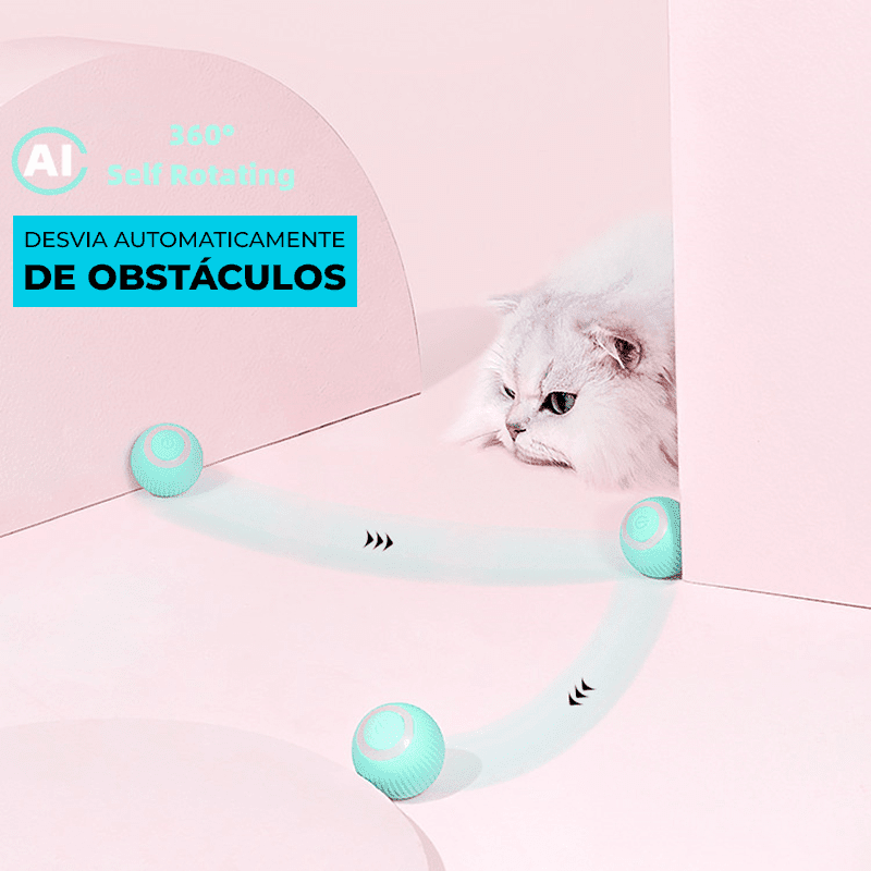 Bolinha inteligente para gatos em uso, promovendo estímulo mental e corpo ativo, Madrupet