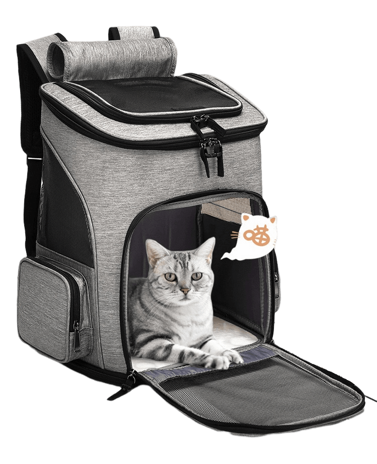 Bolsa de transporte para gatos Madrupet com design expansível e bolso lateral para acessórios