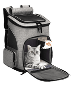 Bolsa de transporte para gatos Madrupet com design expansível e bolso lateral para acessórios