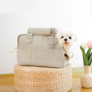 Bolsa de Transporte Luxuosa para Pets Pequenos - Conforto e Estilo em Viagens Bolsa de Transporte Luxuosa para Pets Pequenos SabinoVision Cinza P - cães até 4kg 