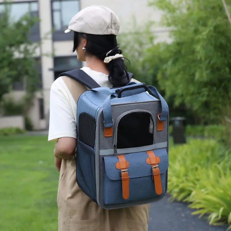 Bolsa de Transporte para Cães até 10kg – Dobrável, Segura e com Tela Respirável Bolsa de Transporte para Cachorro até 10kg SabinoVision Azul 