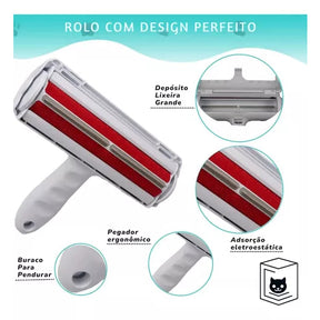 Removedor de Pelos para Sofás e Roupas – Eficiente, Sem Refil e Reutilizável
