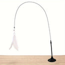 Brinquedo com Pena, Sino e Ventosa para Gatos Madrupet Branco 