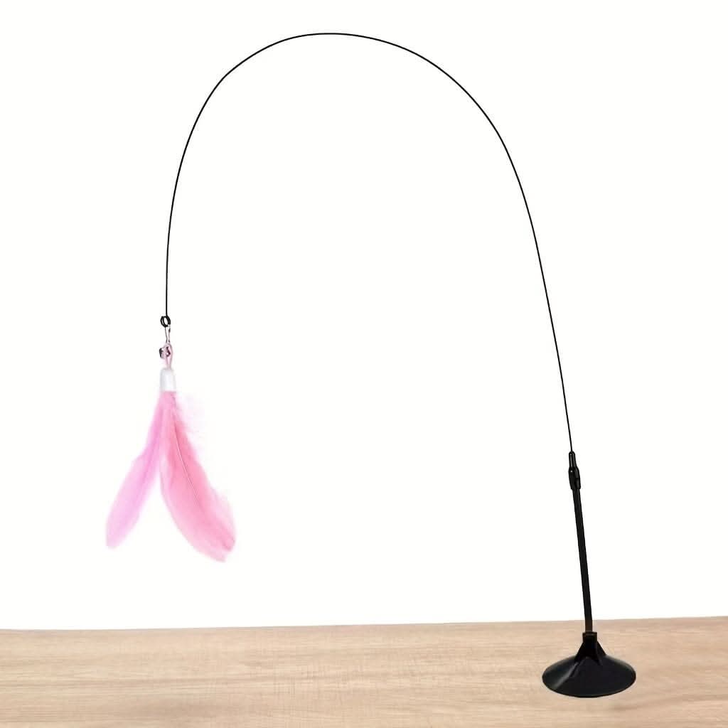 Brinquedo interativo para gatos Madrupet com pena colorida e sino para estimular brincadeiras