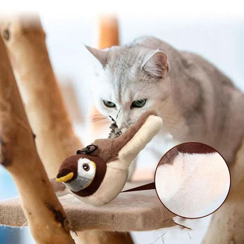 Brinquedo passarinho para gatos disponível em cores vibrantes para mais diversão