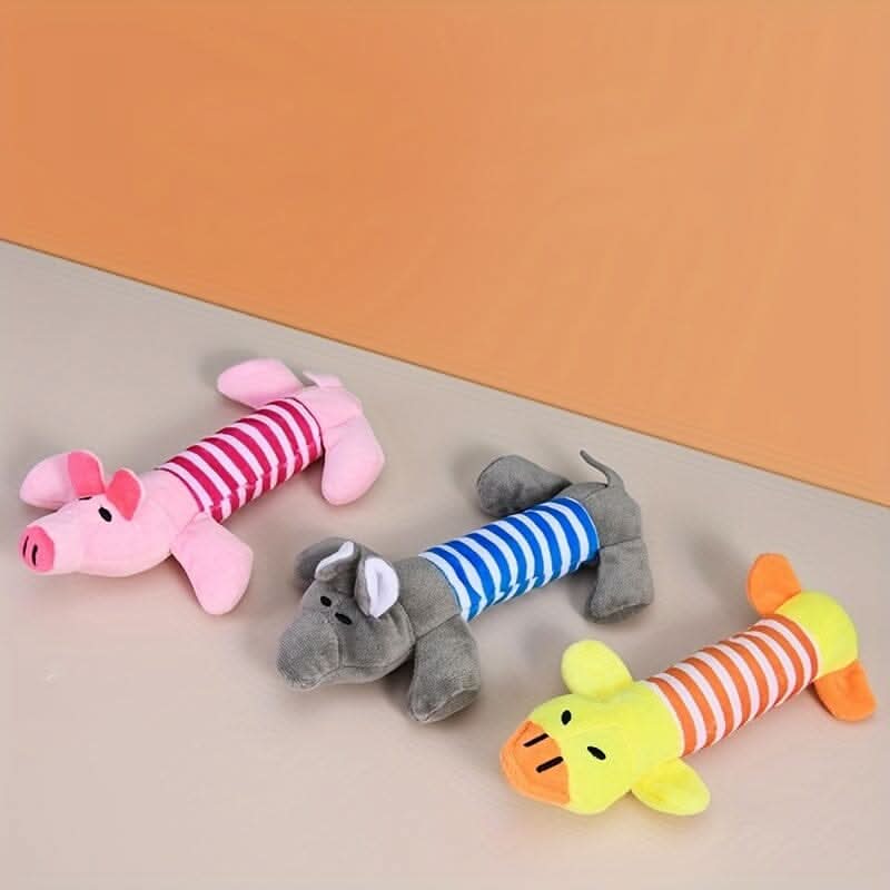 Embalagem do brinquedo de pelúcia para cães Madrupet destacando qualidade e maciez do produto