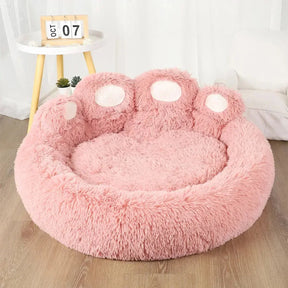 Cama Macia em Formato de Patinha – Conforto Divertido para Cães e Gatos