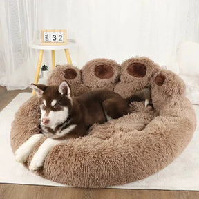 Cama Macia em Formato de Patinha – Conforto Divertido para Cães e Gatos