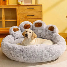 Cama Macia em Formato de Patinha – Conforto Divertido para Cães e Gatos