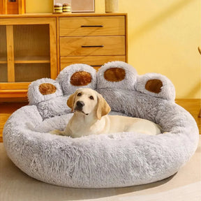 Cama Macia em Formato de Patinha – Conforto Divertido para Cães e Gatos