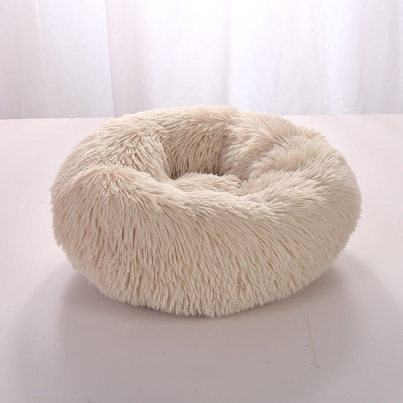 Cama Nuvem para Cães e Gatos – Super Macia, Aconchegante e Antiestresse Cama Nuvem Veludo para Pets Sabinovision Creme 60CM 