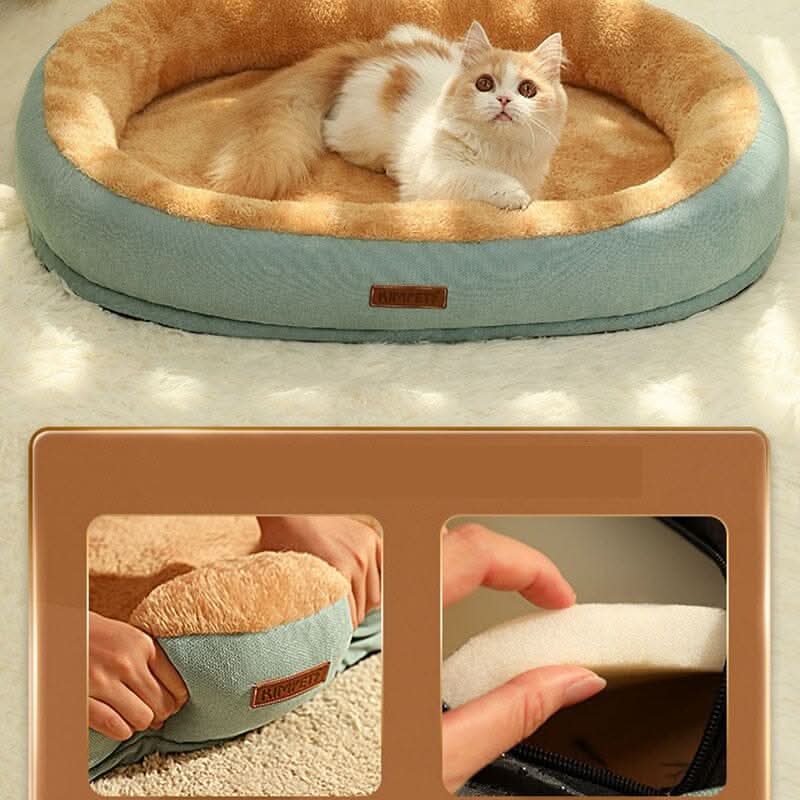 Cama para gatos SonhoPet em tom bege, ideal para ambientes internos e aconchegantes