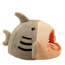 Cama Toca Tubarão para Pets – Aconchego, Estilo e Diversão Paipet Madrupet Cinza P (38x35x32cm) 