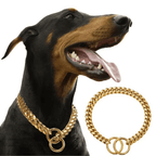 Coleira Guardião Dourado disponível em diferentes tamanhos para cães de pequeno e médio porte