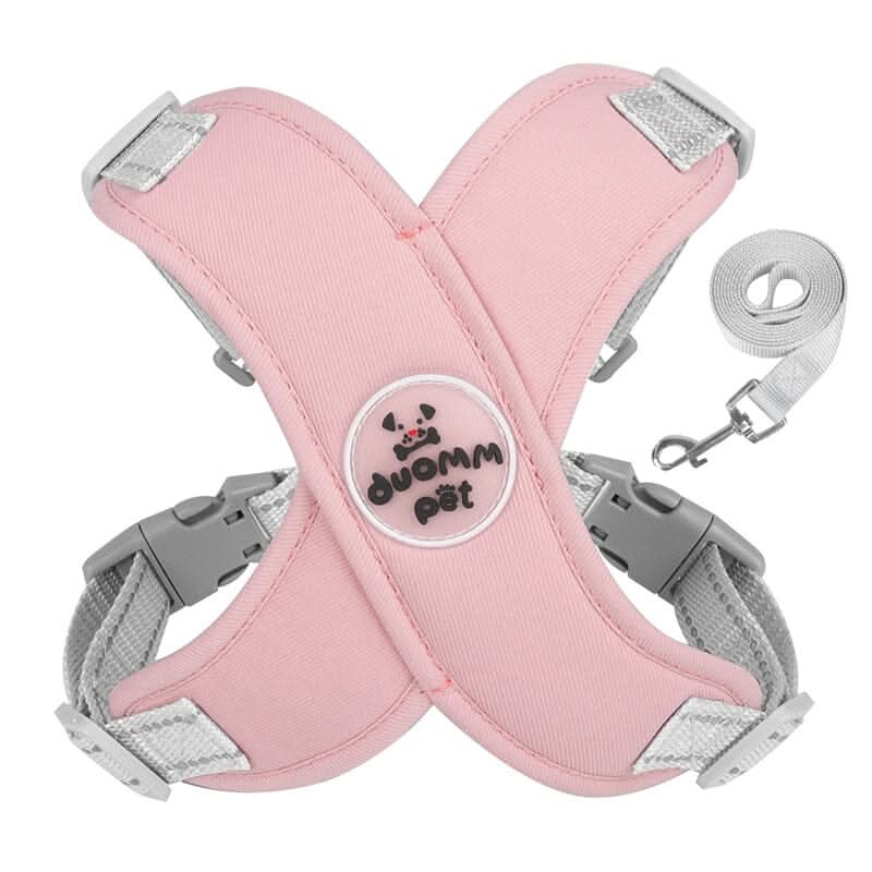 Peitoral para cães Madrupet na cor rosa tamanho P com guia inclusa