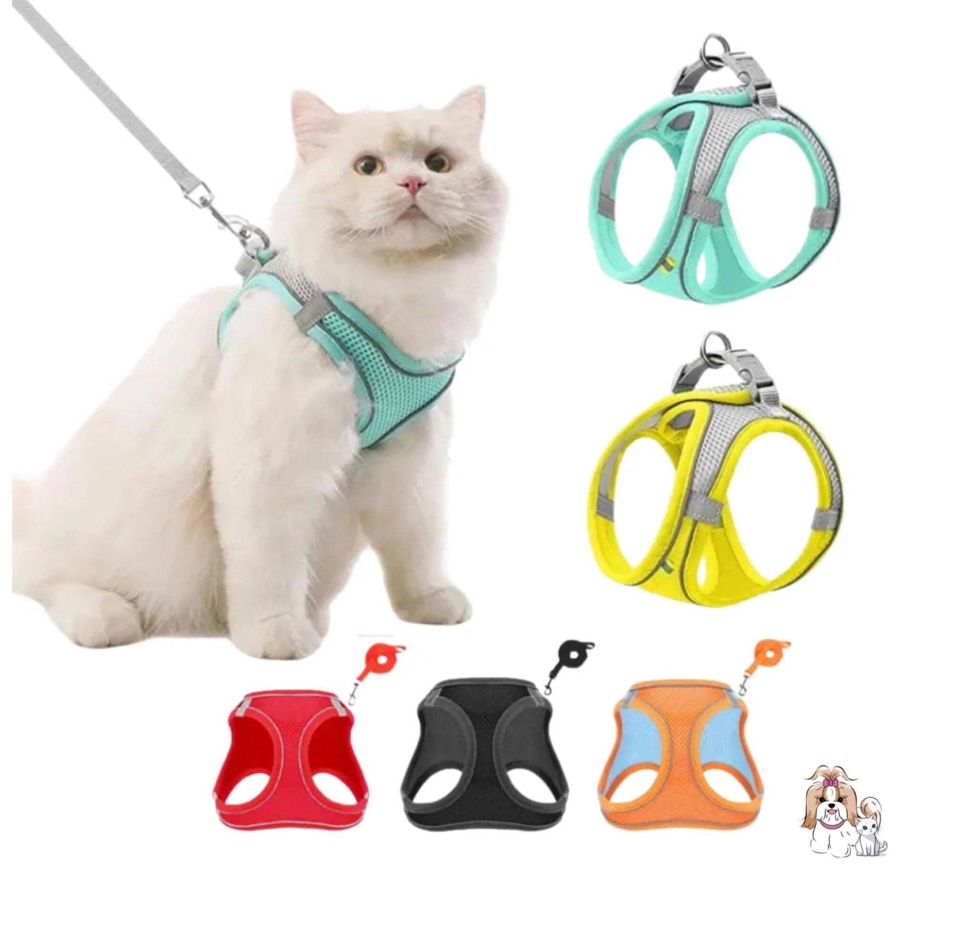 Detalhe do fecho resistente da coleira peitoral para cães e gatos com costura reforçada