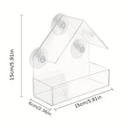 Comedouro para pássaros em acrílico com design compacto e fácil de limpar
