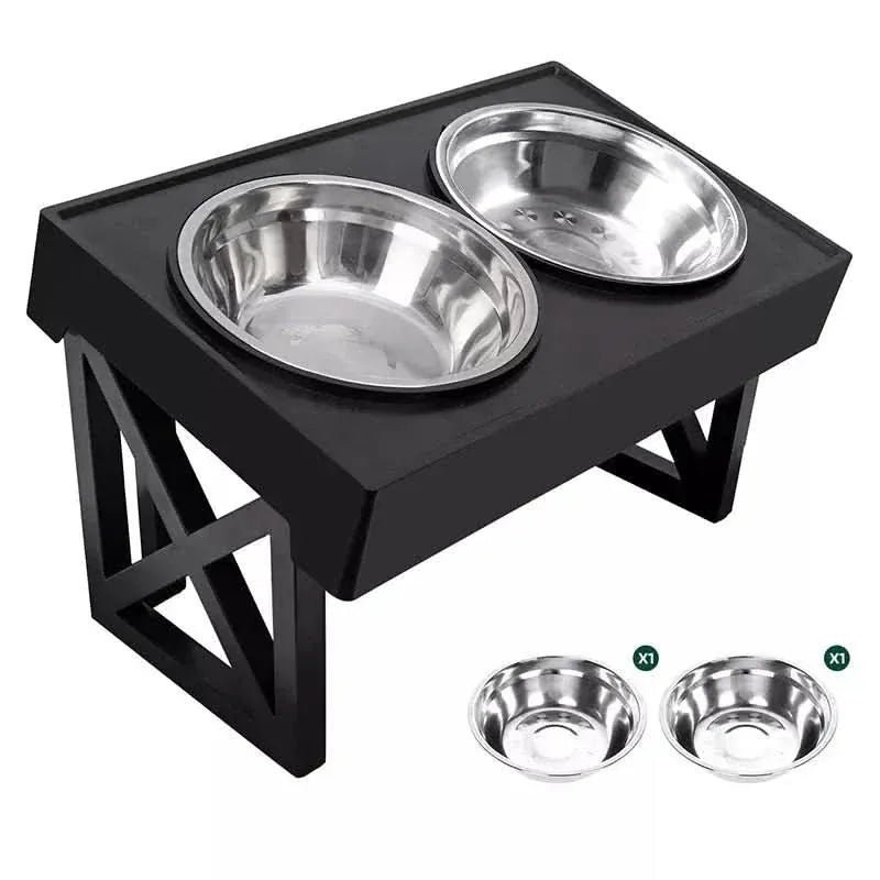 Detalhe do suporte antiderrapante do comedouro elevado para pets garantindo estabilidade