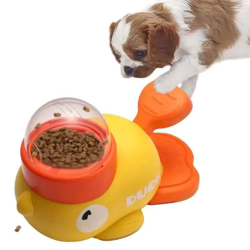 Cachorro utilizando comedouro interativo Madrupet para alimentação saudável e controle do apetite