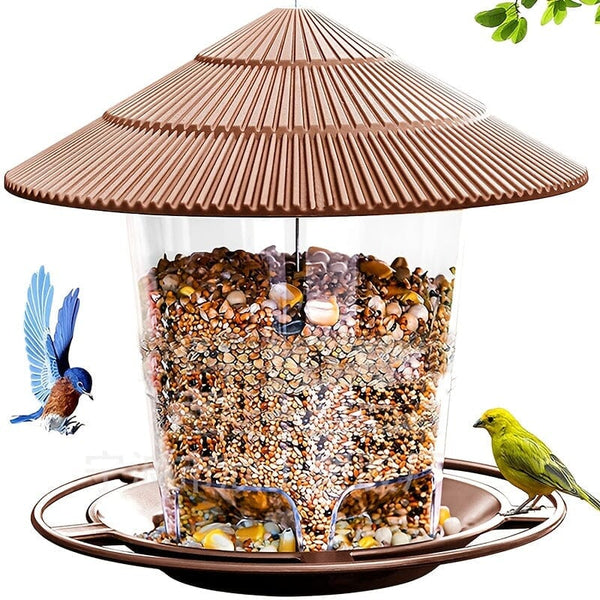 Comedouro Suspenso para Pássaros Silvestres - Ideal para Jardim Madrupet Marrom 