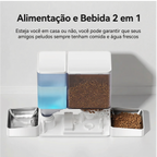 Cachorro utilizando alimentador automático 2 em 1 com timer para controle ideal da refeição diária