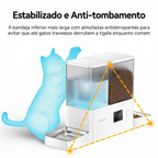 Embalagem do alimentador automático para pets Madrupet 2 em 1 com timer, destacando funcionalidades premium