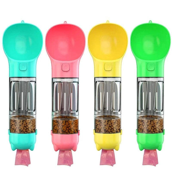 Dispenser Portátil 4 em 1 para Pets – Água, Ração e Limpeza Pets > Passeios e Viagens > Dispensers Multifuncionais Madrupet 