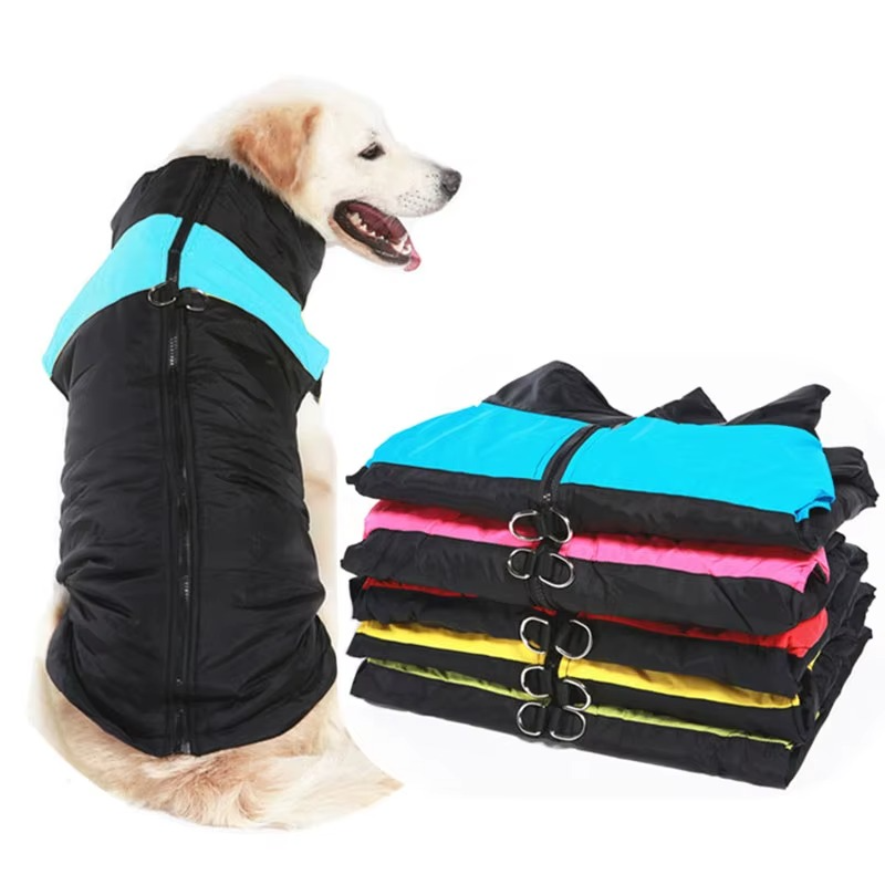 Jaqueta Impermeável Acolchoada para Cães Proteção Contra Chuva e Frio