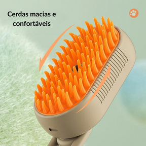 Escova 3 em 1 para Pets – Limpa, Massageia e Remove Pelos com Praticidade