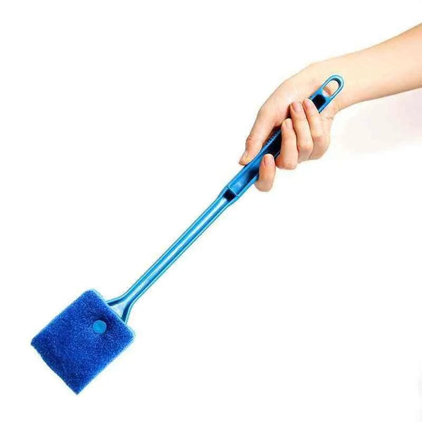 Escova de Limpeza para Aquários - Cabo Longo e Antirriscos Pincel Esponja para Limpeza Vidro de Aquário de Peixes Madrupet Azul 23CM 
