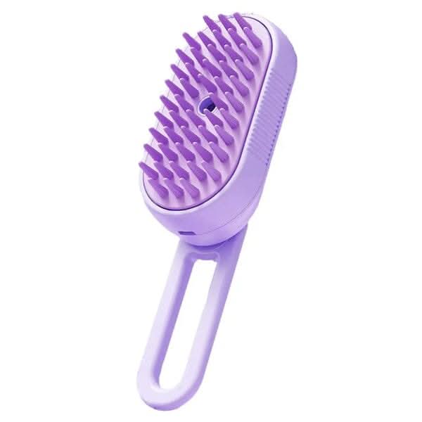Escova removedora de pelos para cães e gatos usada em ambiente externo, facilitando a limpeza da pelagem