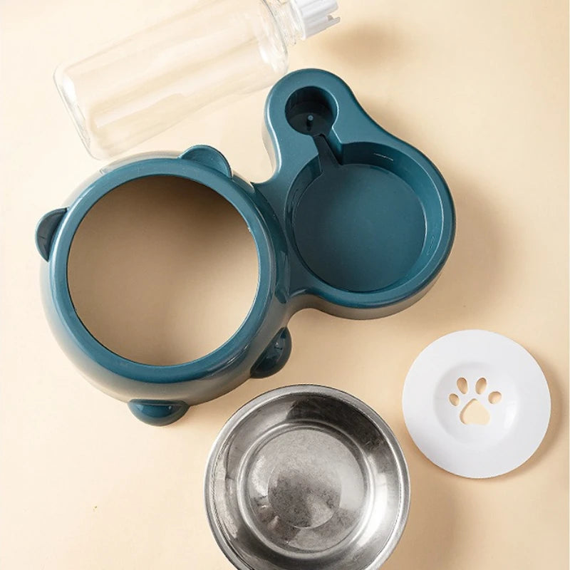 Alimentador automático para cachorro e gato em cor branca com design moderno