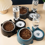 Alimentador automático para cachorro e gato com compartimentos para ração e água
