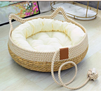 Cama de verão para gatos em tom natural, perfeita para ambientes frescos
