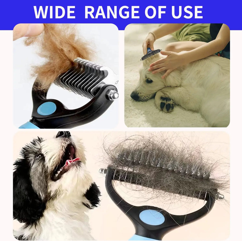 Escova desembaraçante profissional para pets Madrupet com cabo antiderrapante para uso seguro