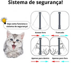 Porta exclusiva para gatos com sistema de trava segura para controle de acesso do pet